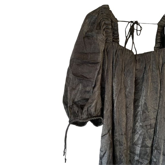 Free People Mini Party Dress Medium Shiny Charcoal - Picture 5 of 7